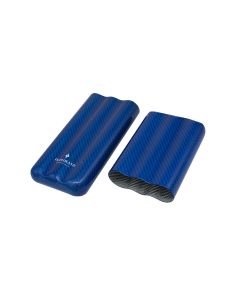 Inzpirato Fibra Carbono 3-Cigar Case- Blue