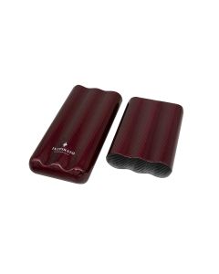 Inzpirato Fibra Carbono 3-Cigar Case- Red