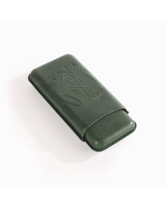 Fuente The OpusX Society OXS Spanish Cow Nobuk Leather 3-Cigar Case - El Verde / English Green