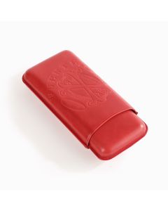 Fuente The OpusX Society OXS Spanish Cow Nobuk Leather 3-Cigar Case - El Rojo (red)