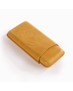 Fuente The OpusX Society OXS Spanish Cow Nobuk Leather 3-Cigar Case - El Camel (yellow)