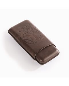 Fuente The OpusX Society OXS Spanish Cow Nobuk Leather 3-Cigar Case - Chocolate (brown)