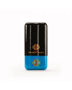 Fuente The OpusX Society 3 Cigar Carbon Fiber Case Blue